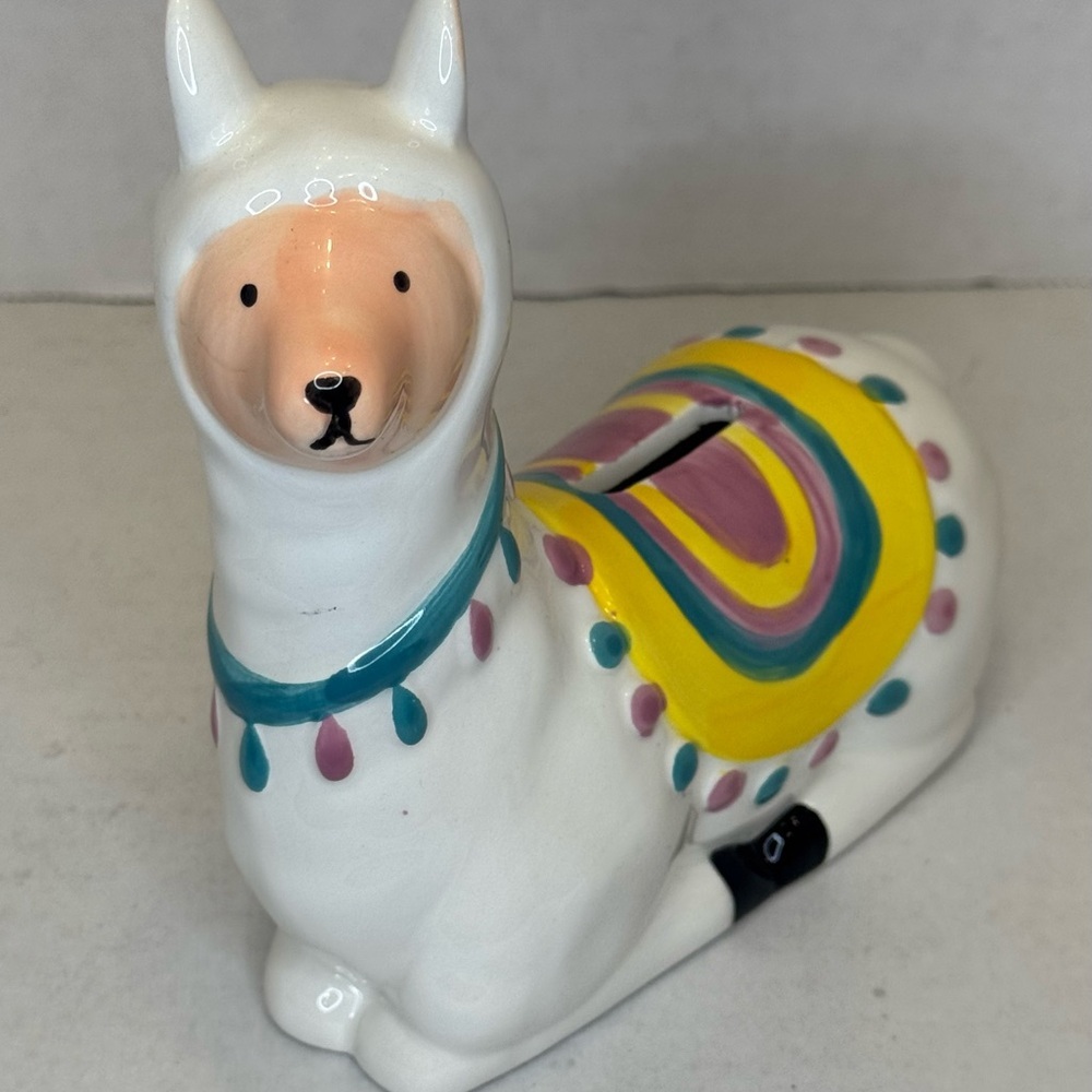 Colorful Ceramic Llama Coin Bank - Picture 3 of 5